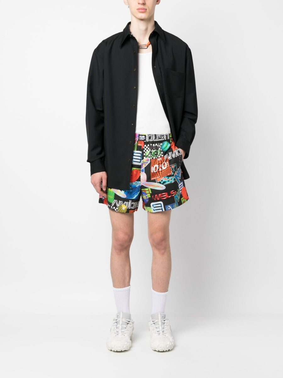 Ambush Printed Shorts Bold Multicolor Graphic Print Breathable Cotton Lyocell For Men Casual Streetwear