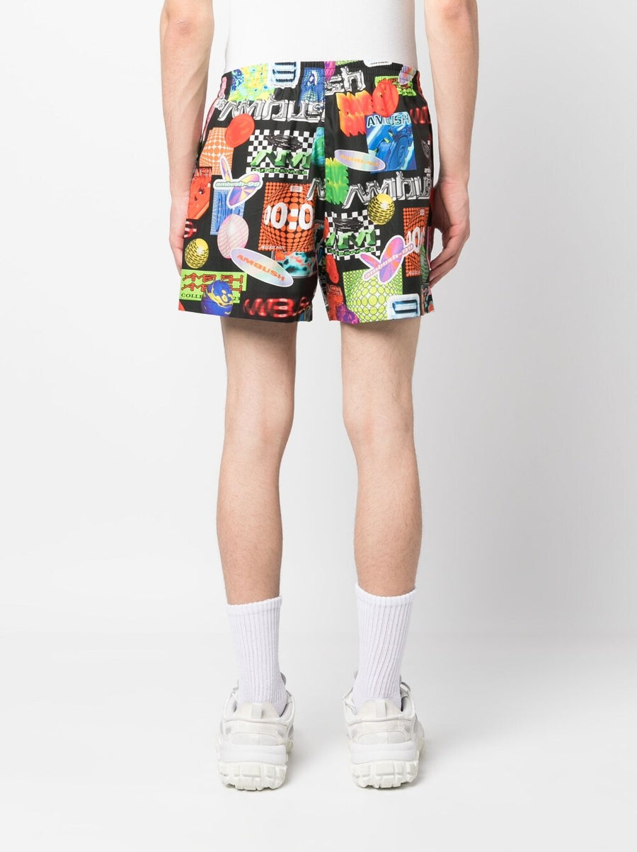 Ambush Printed Shorts Bold Multicolor Graphic Print Breathable Cotton Lyocell For Men Casual Streetwear