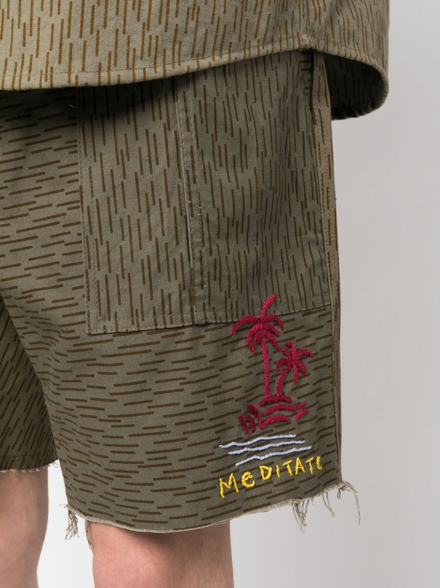 President's Camouflage Print Shorts for Men 100% Cotton, True to Size, Embroidered Logo, Rugged Everyday Wear