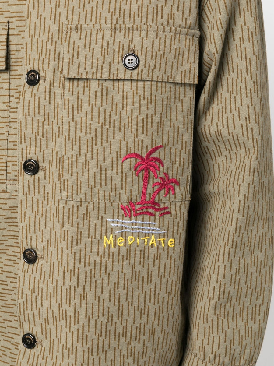 President's Camouflage Print Shirt For Men Premium 100 Percent Cotton With Embroidered Logo And Chest Pockets