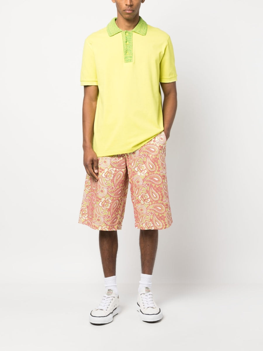 Bluemarble All Over Embroidered Shorts for Men With Bold Floral Embroidery Knee Length Resort Wear