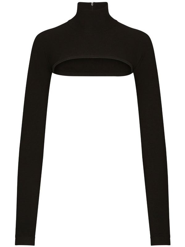 Dolce and Gabbana Lux Cropped Turtleneck Shrug for Women