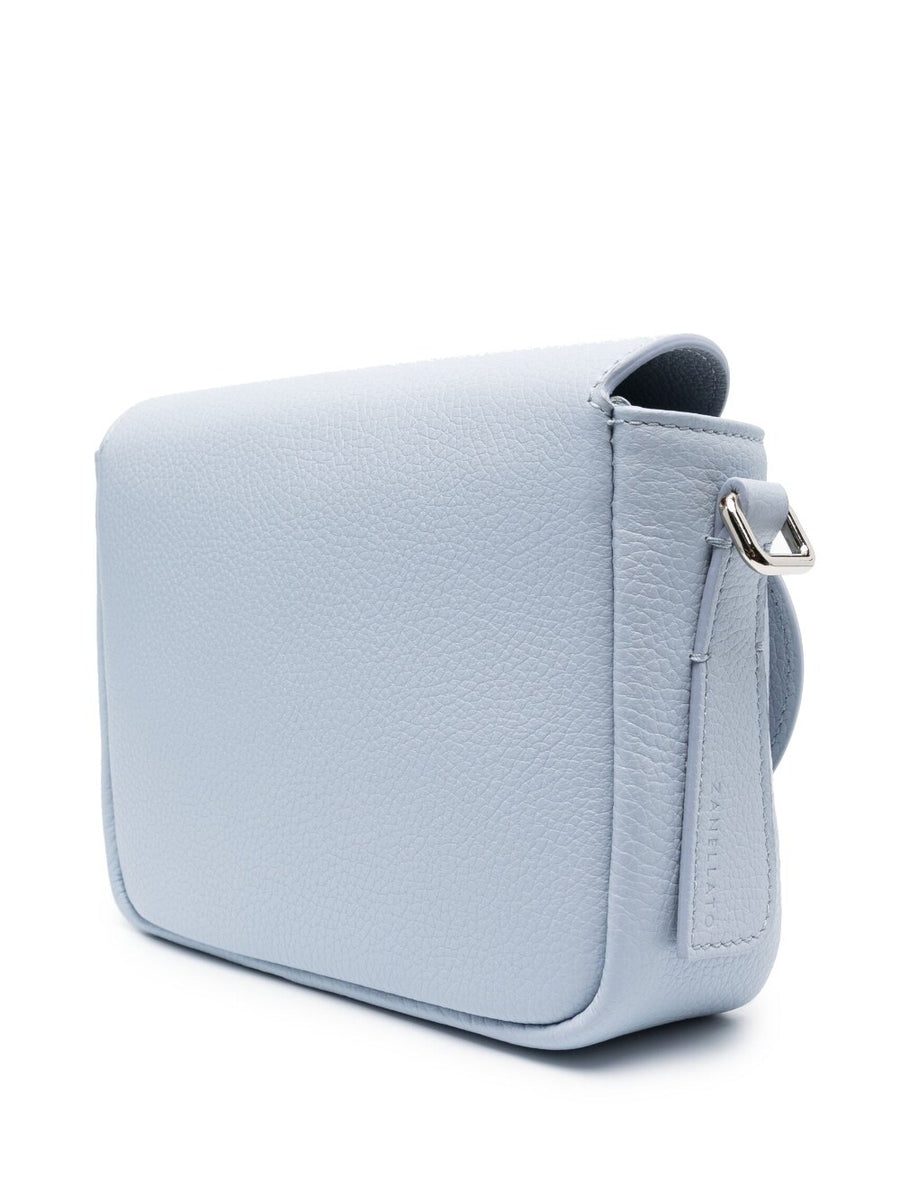 Zanellato Tina Daily Leather Crossbody Bag For Women, Clear Blue Calf Leather, Grained Texture