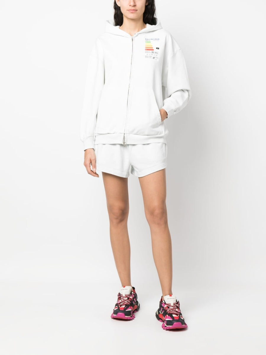 Balenciaga Flared Elasticated Waist Shorts For Women Premium Cotton 100 White With Relaxed Silhouette