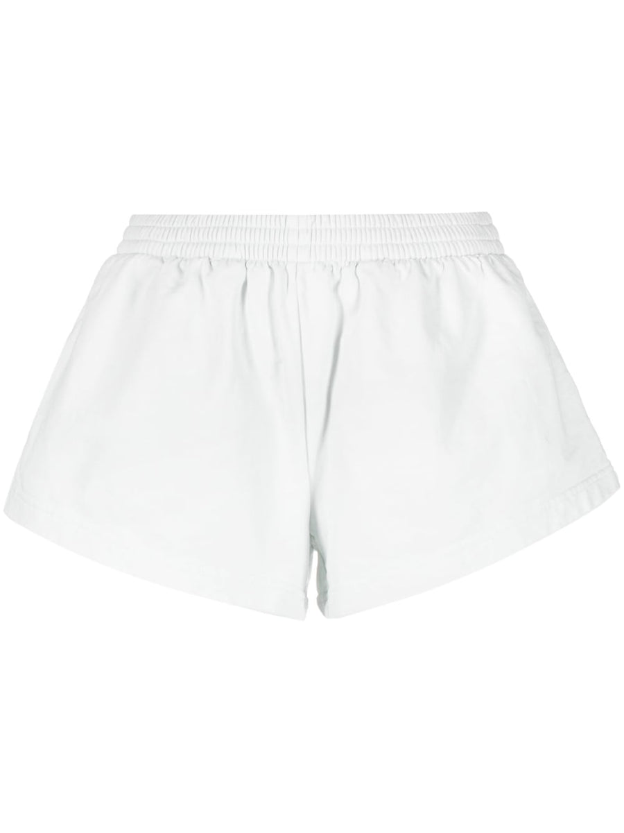 Balenciaga Flared Elasticated Waist Shorts For Women Premium Cotton 100 White With Relaxed Silhouette