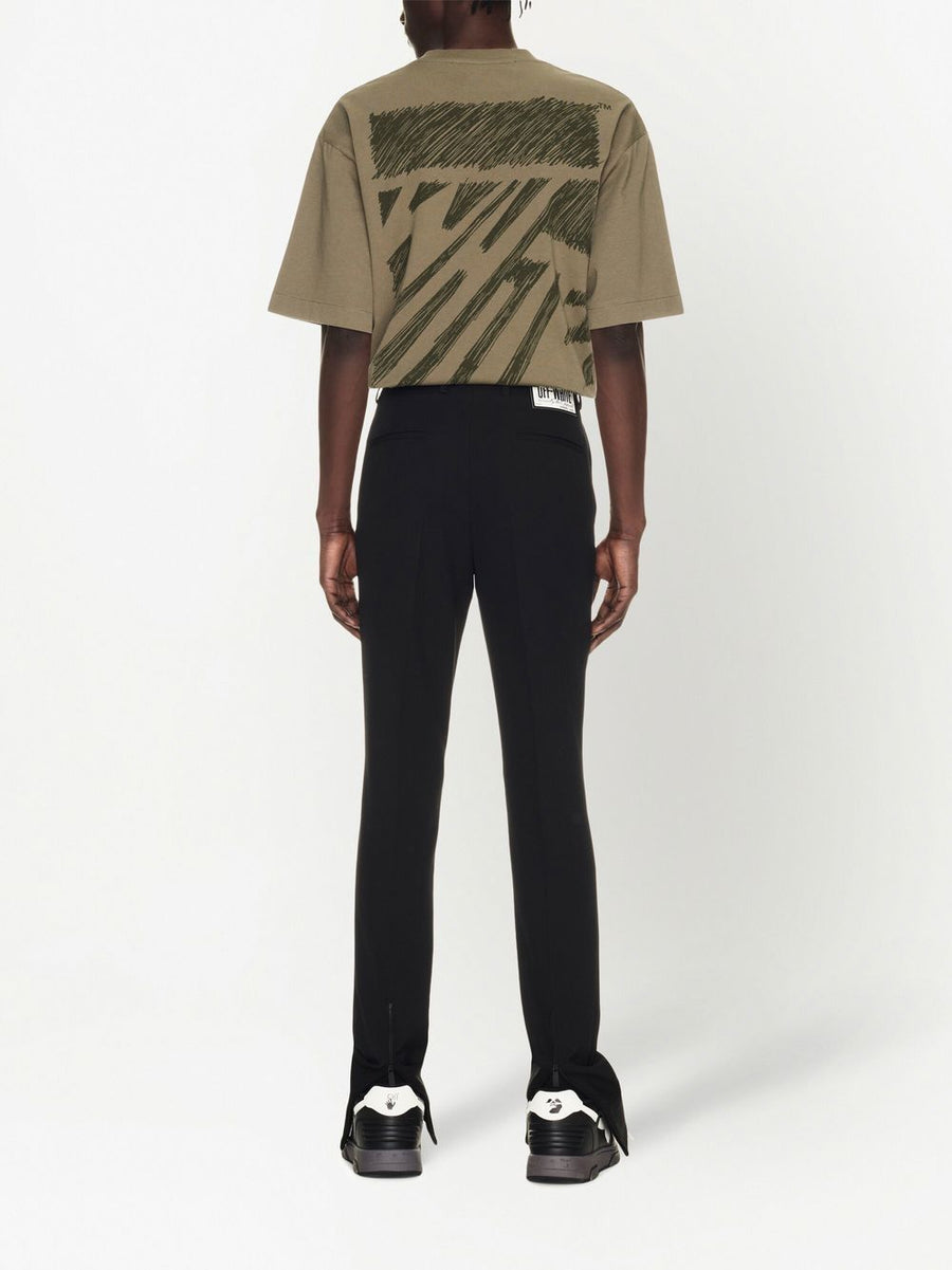Off White Wool Skinny Trousers For Men Versatile Premium Black Dress Pants Office To Smart Casual