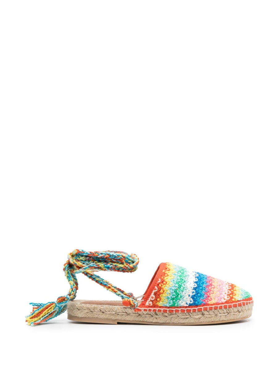 Alanui Espadrilles Over The Rainbow Women Multicolor Interwoven Pattern Slip On Comfort