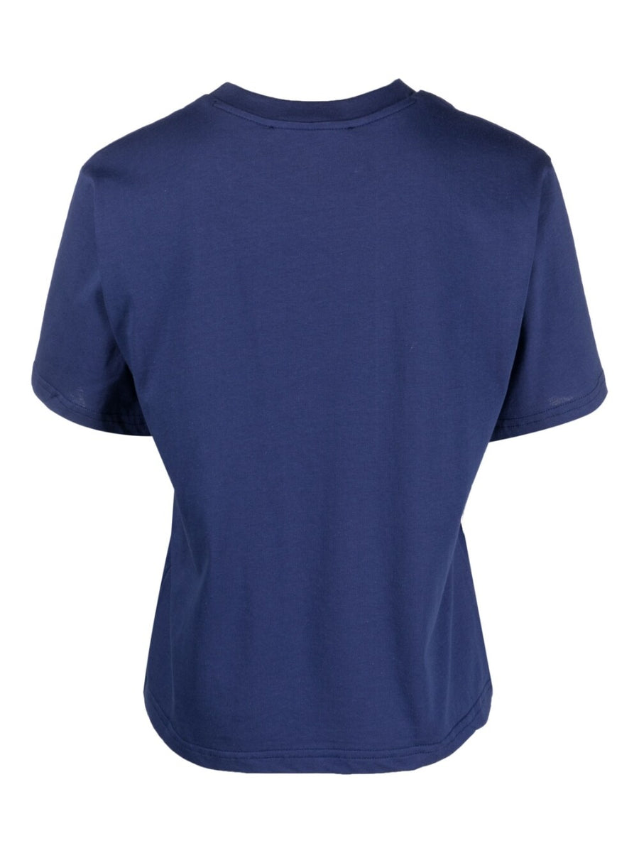 Peuterey Logo Cotton T Shirt For Women With Graffiti Chest Print Versatile Smart Casual Style