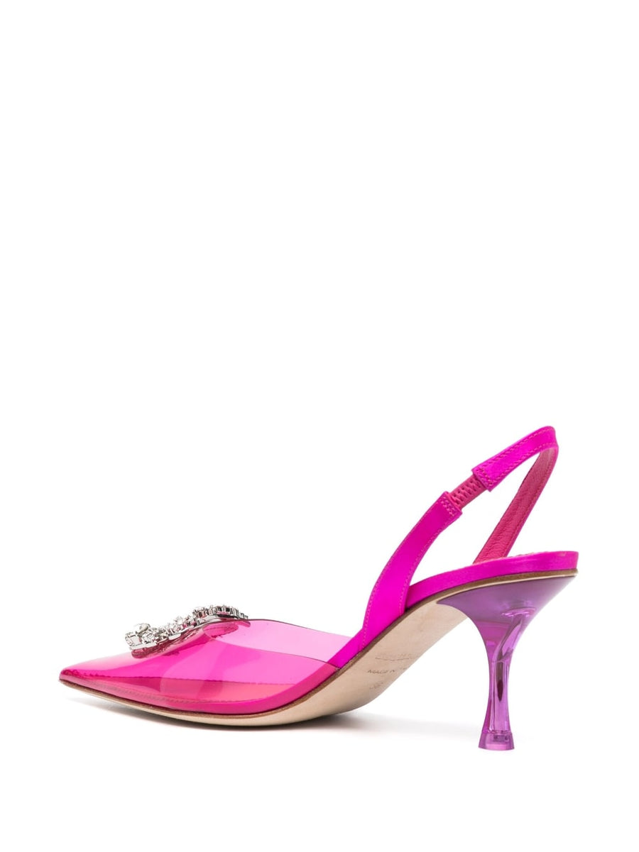 Dsquared2 Rhinestone Slingback Pumps For Women Crystal Embellished 8cm Heel Glamorous Eveningwear