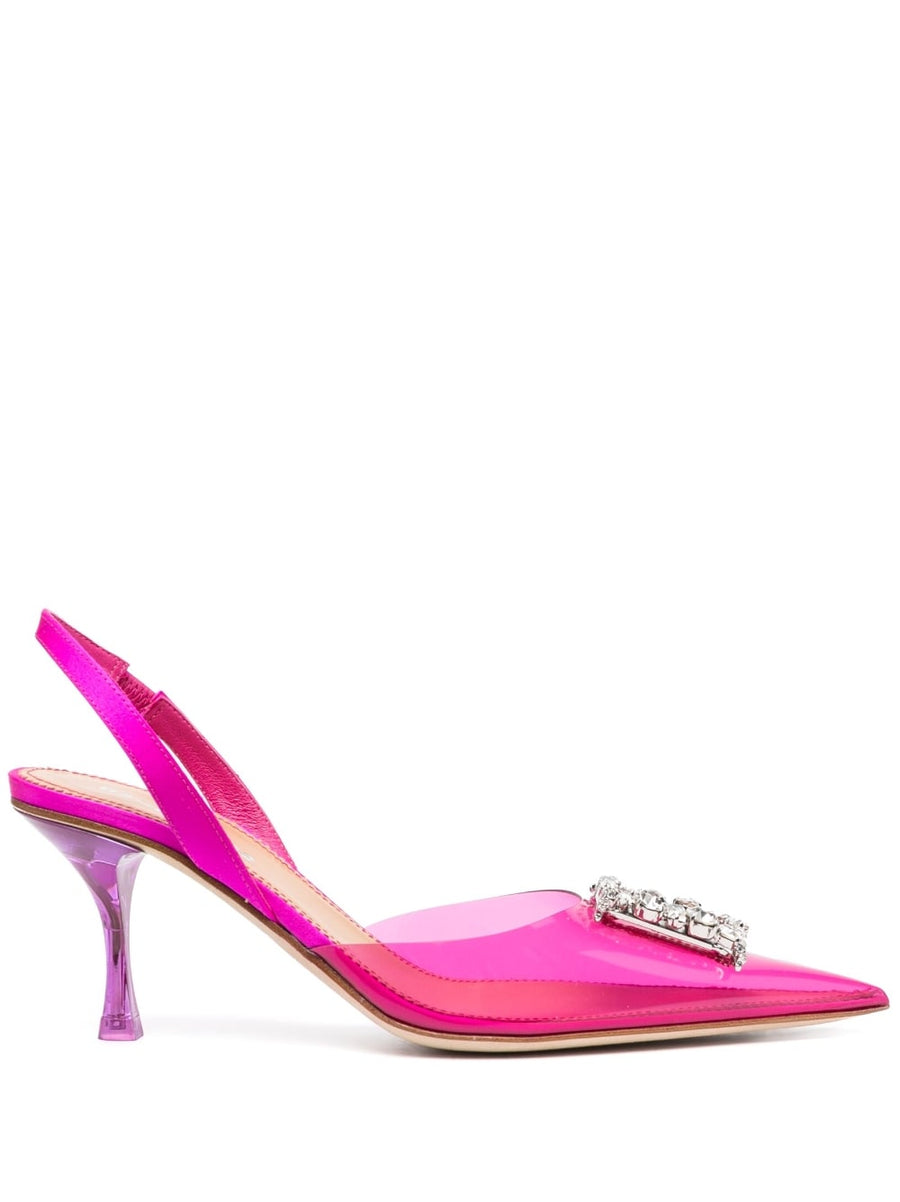 Dsquared2 Rhinestone Slingback Pumps For Women Crystal Embellished 8cm Heel Glamorous Eveningwear