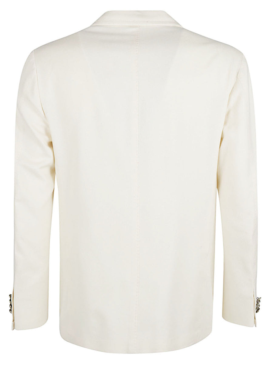 Sartorio White Cashmere Jacket For Men Premium Single Breasted Luxury With Cupro Lining