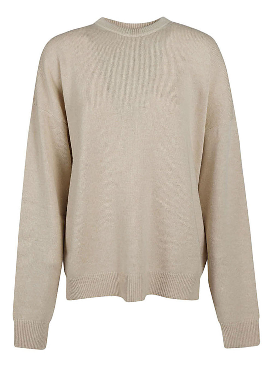 Balenciaga Cashmere Crewneck Sweater For Women Beige Timeless Quiet Luxury Everyday Essential