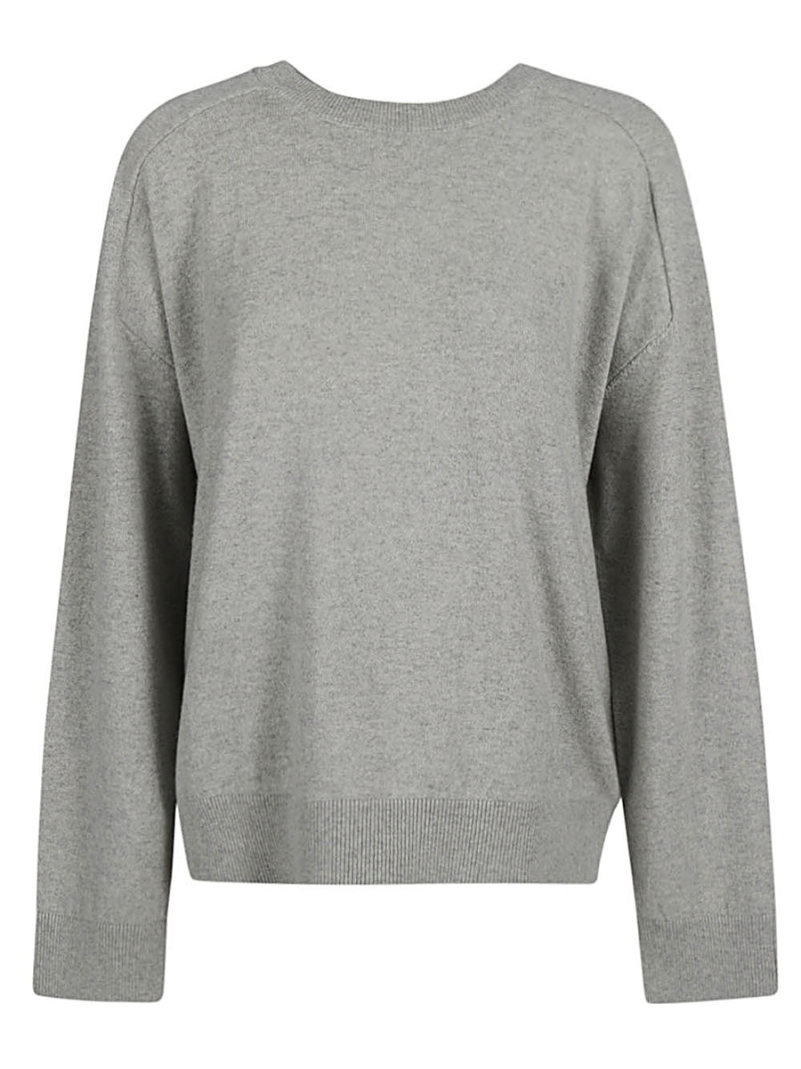 Armarium Cashmere Sweater For Women Luxurious Soft 100 Percent Cashmere Grey Crewneck