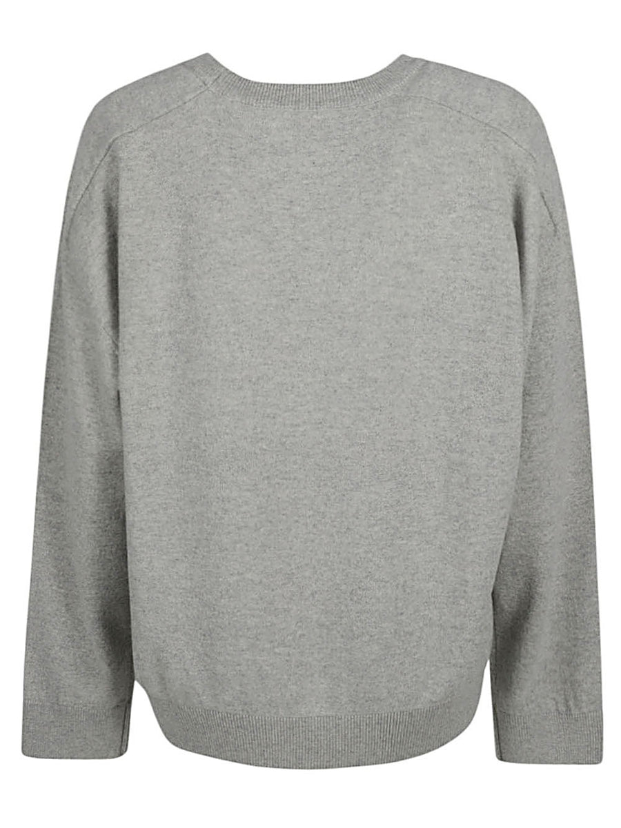 Armarium Cashmere Sweater For Women Luxurious Soft 100 Percent Cashmere Grey Crewneck