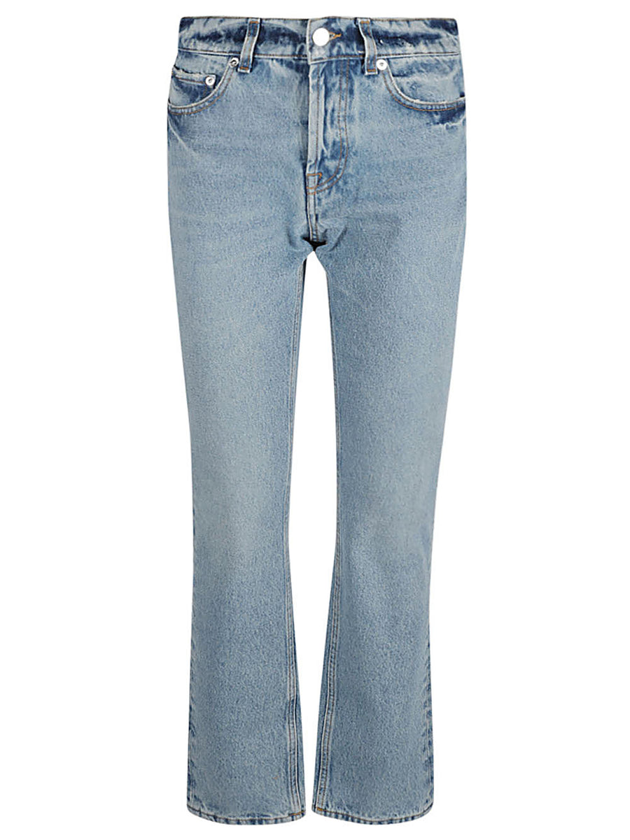 Armarium Slim Fit Denim Jeans For Women Indigo Washed 100 Percent Cotton Low Rise Straight Leg