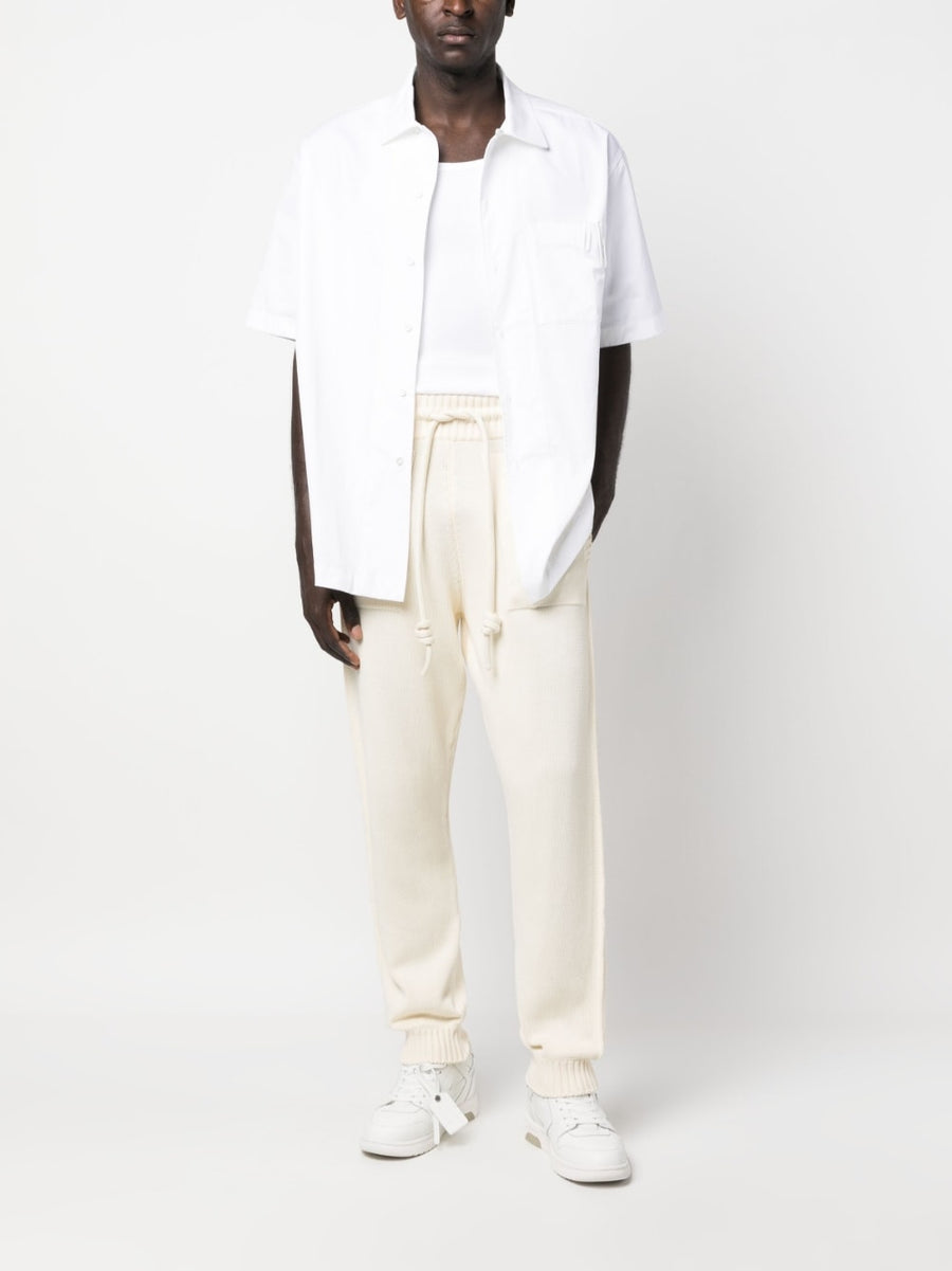 Off White Diag Stripe Knitted Track Pants For Men Premium Comfort Streetwear Essential