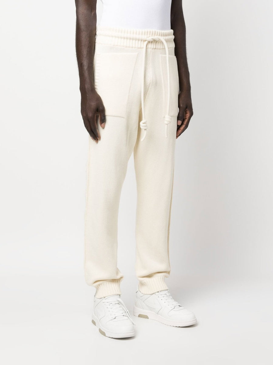 Off White Diag Stripe Knitted Track Pants For Men Premium Comfort Streetwear Essential