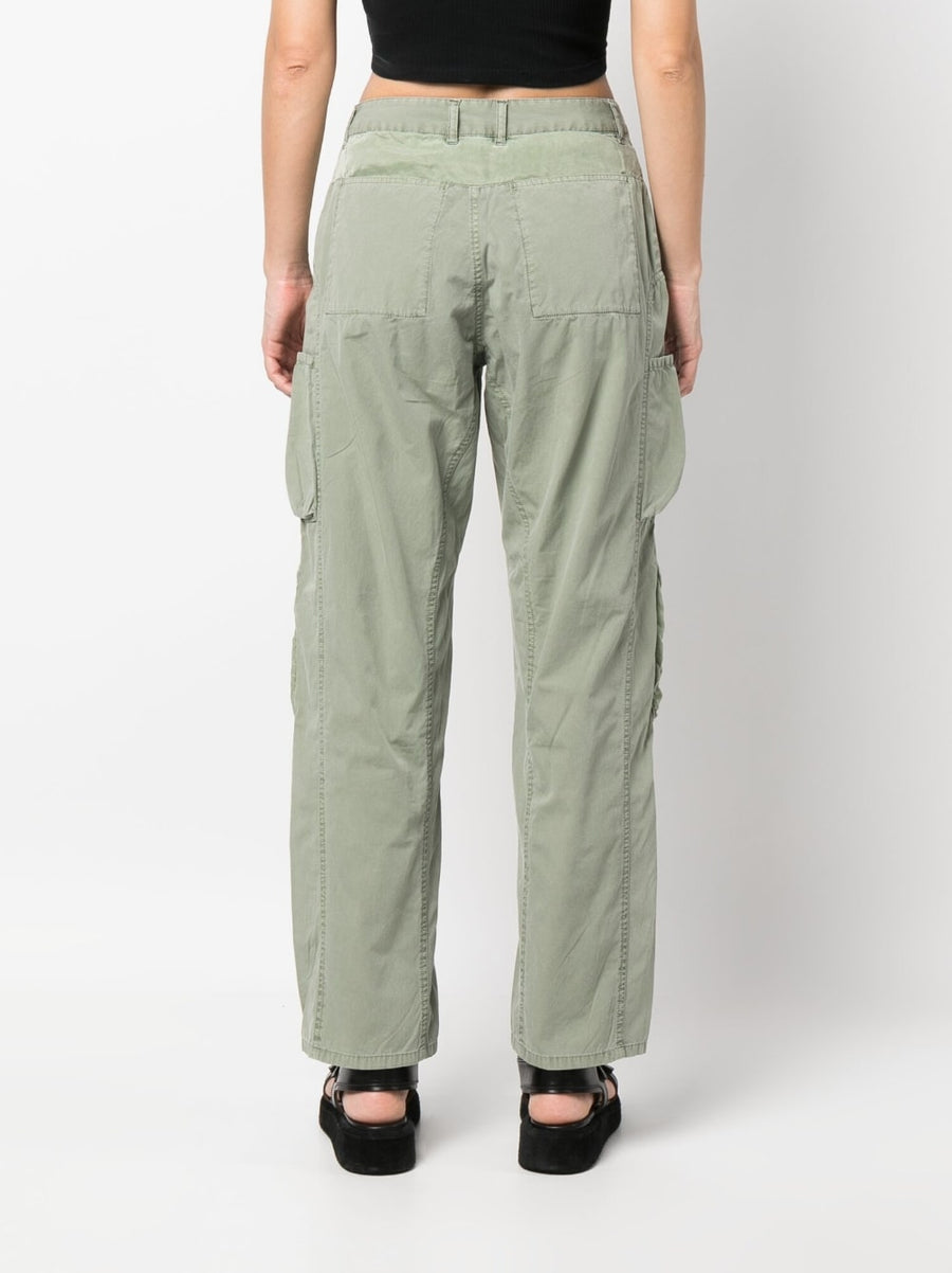 John Elliott Pre Cotton Cargo Trousers For Men Light Olive Green Versatile Mid Rise Straight Leg
