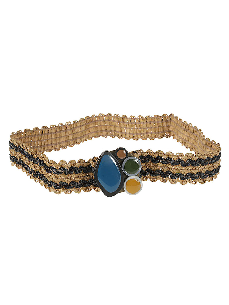 Exquisite J Striped Raffia Belt for Women Natural Texture Accent for Resort Wear Dresses