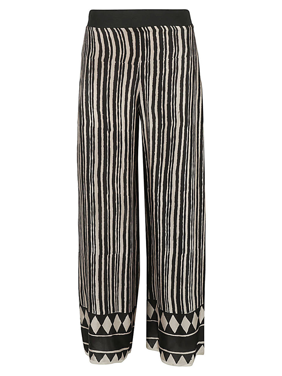 Obidi Striped Silk Trousers For Women One Hundred Percent Silk Timeless Luxury And Versatile Office To Evening Wear
