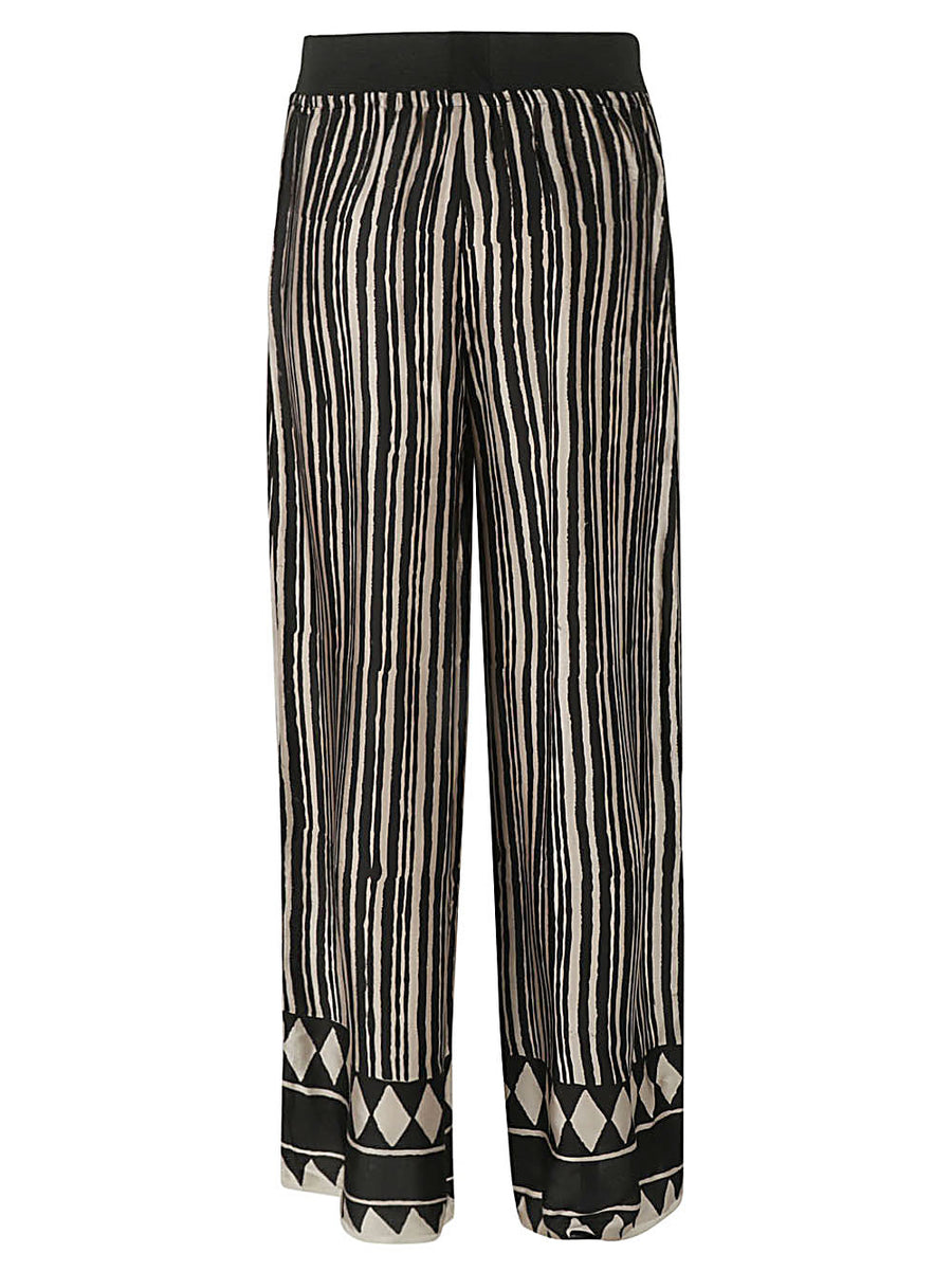 Obidi Striped Silk Trousers For Women One Hundred Percent Silk Timeless Luxury And Versatile Office To Evening Wear