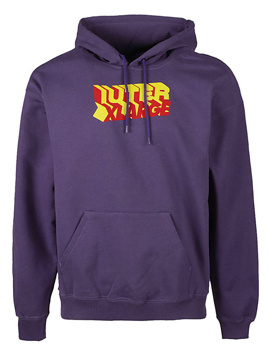 Iuter Printed Cotton Hoodie For Men With Bold Purple Accent Comfortable Everyday Streetwear
