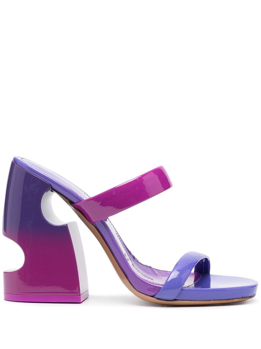 Off-White Meteor Heeled Degradé Sandals Bold Gradient 120mm Block Heel Calf Leather Women Fashion