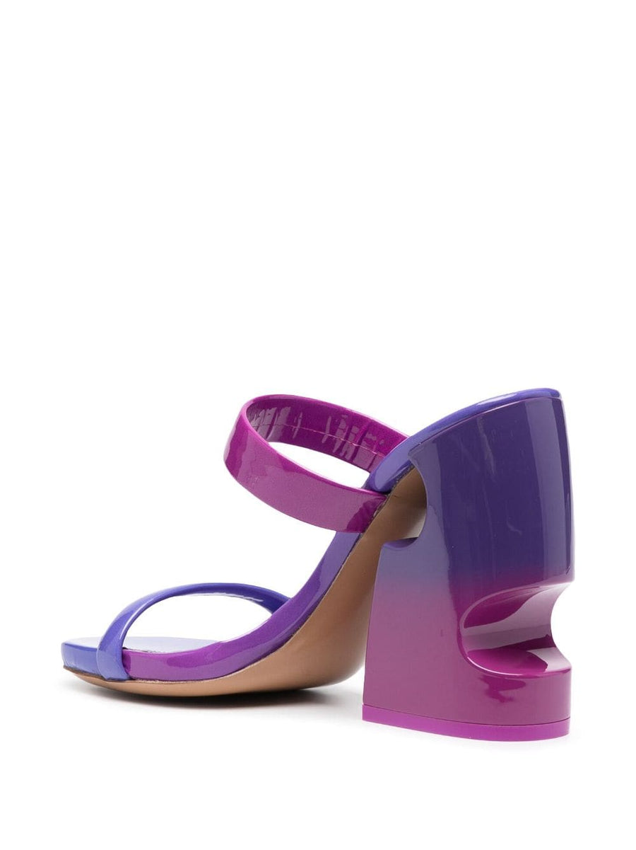 Off-White Meteor Heeled Degradé Sandals Bold Gradient 120mm Block Heel Calf Leather Women Fashion