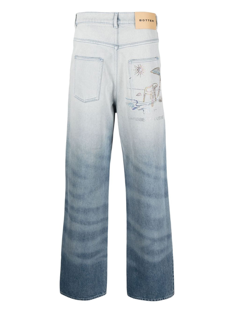Botter Degradè Denim Jeans With Crystal Embellishment For Men Premium Casual Smart Style