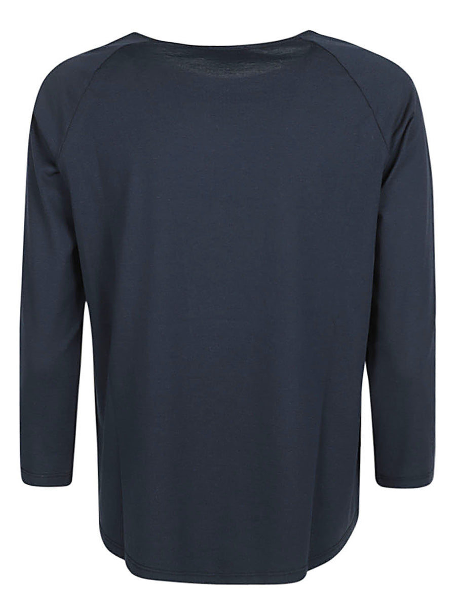 Base Blue 100 Percent Cotton Crewneck Sweater For Women Versatile Everyday Layering Top