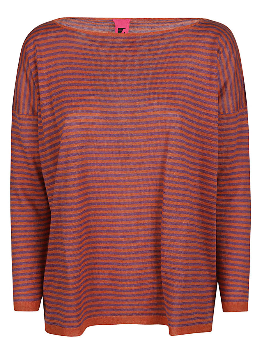 Alessandro Aste Linen Boat Neck Striped Top For Women Lightweight Breathable Summer Essential