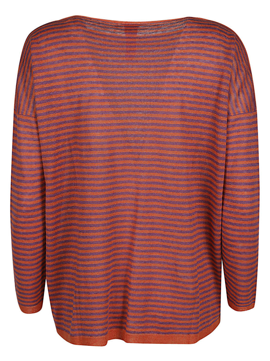 Alessandro Aste Linen Boat Neck Striped Top For Women Lightweight Breathable Summer Essential