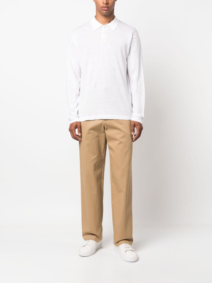 Paltò Linen Blend Long Sleeve Shirt for Men with Breathable Comfort and Polo Style