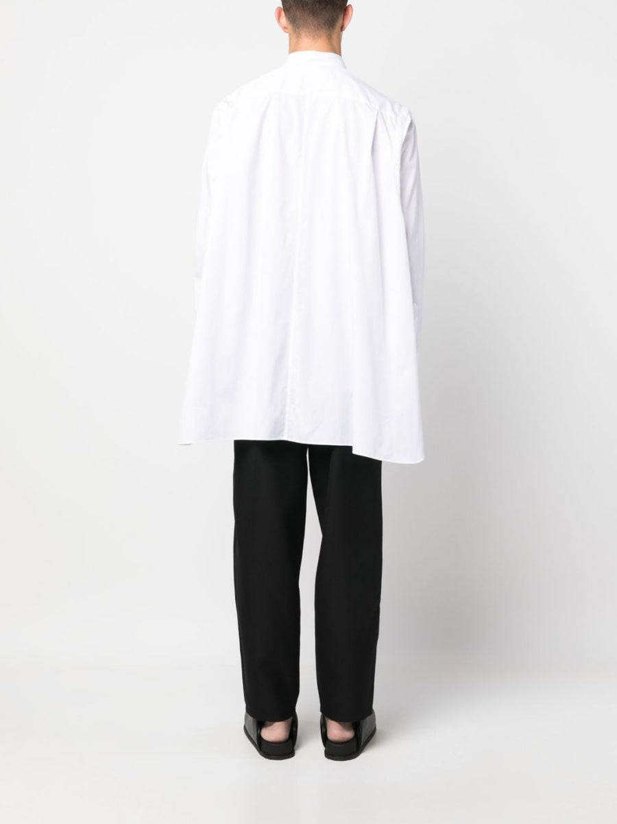 Comme Des Garcons White Cotton Shirt With Side Slits For Men Modern Smart Casual Premium Craftsmanship