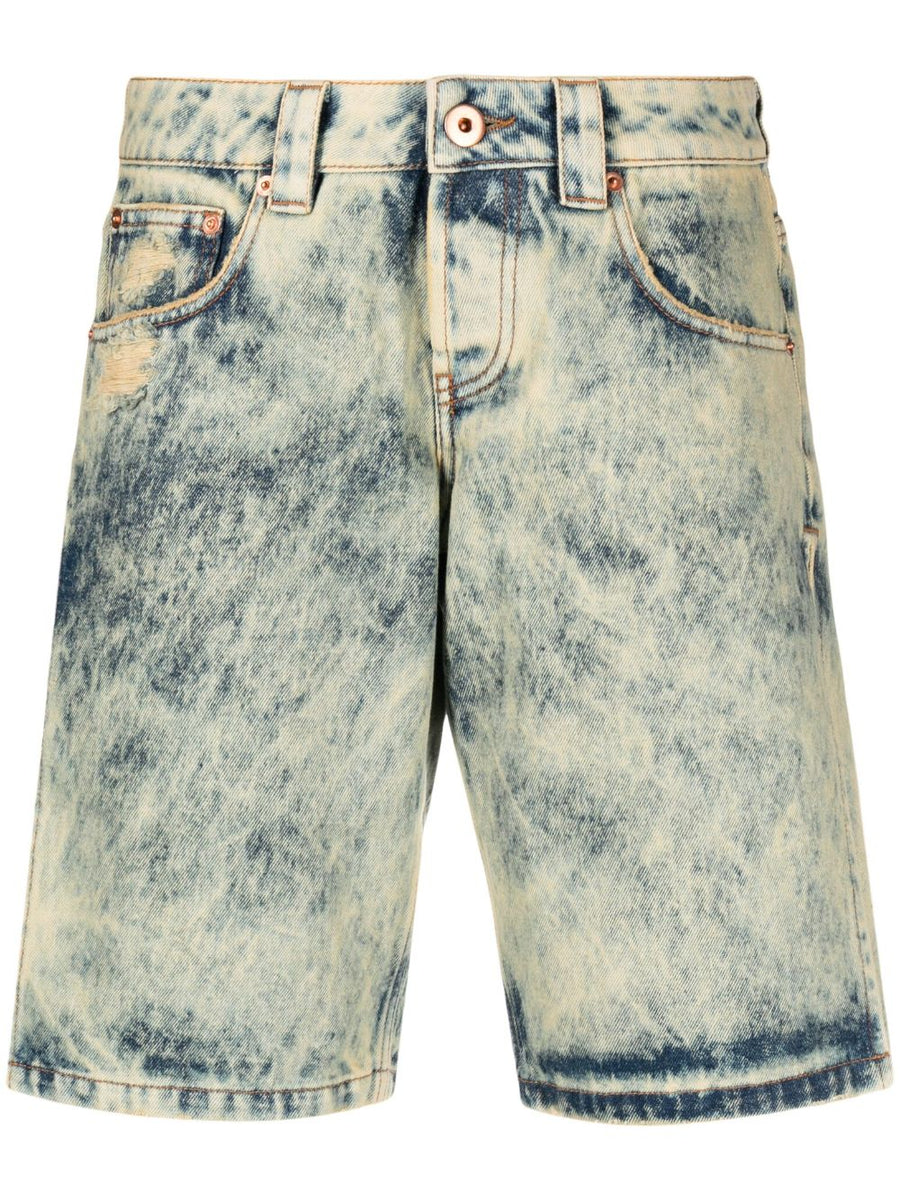 Vaquera Denim Split Shorts For Women 100 Percent Cotton Light Blue Knee Length Versatile Essential