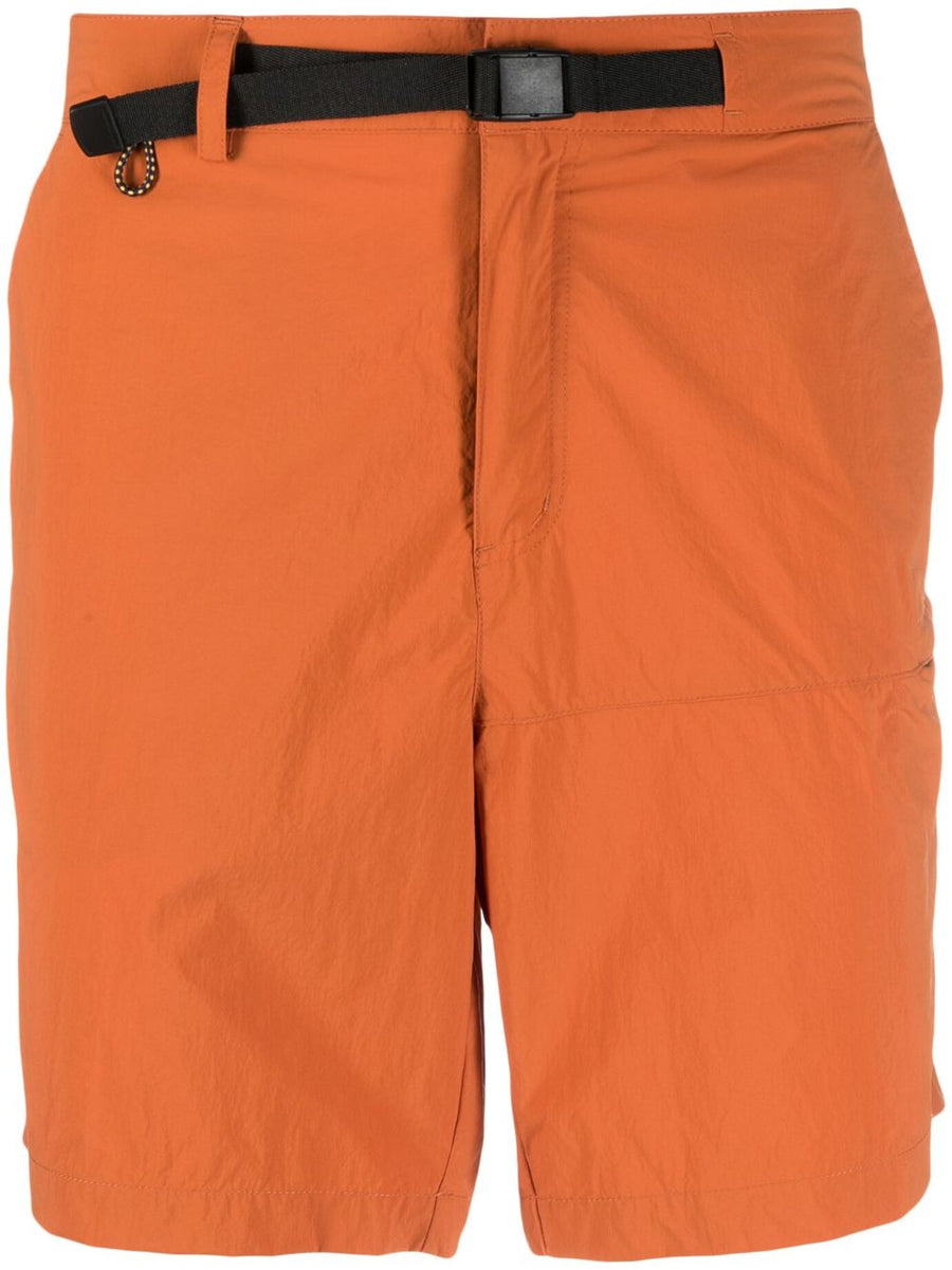 K Way Nylon Bermuda Shorts Belted Waist For Men Above Knee Length Burnt Orange Travel Ready