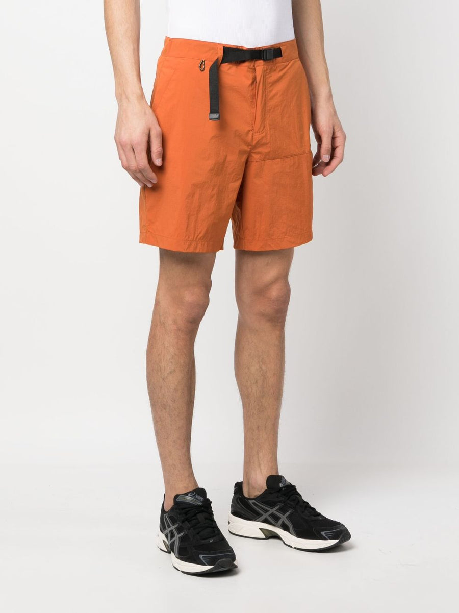K Way Nylon Bermuda Shorts Belted Waist For Men Above Knee Length Burnt Orange Travel Ready