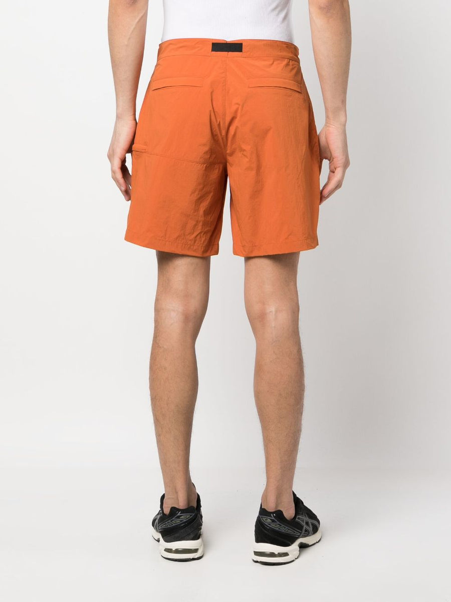 K Way Nylon Bermuda Shorts Belted Waist For Men Above Knee Length Burnt Orange Travel Ready