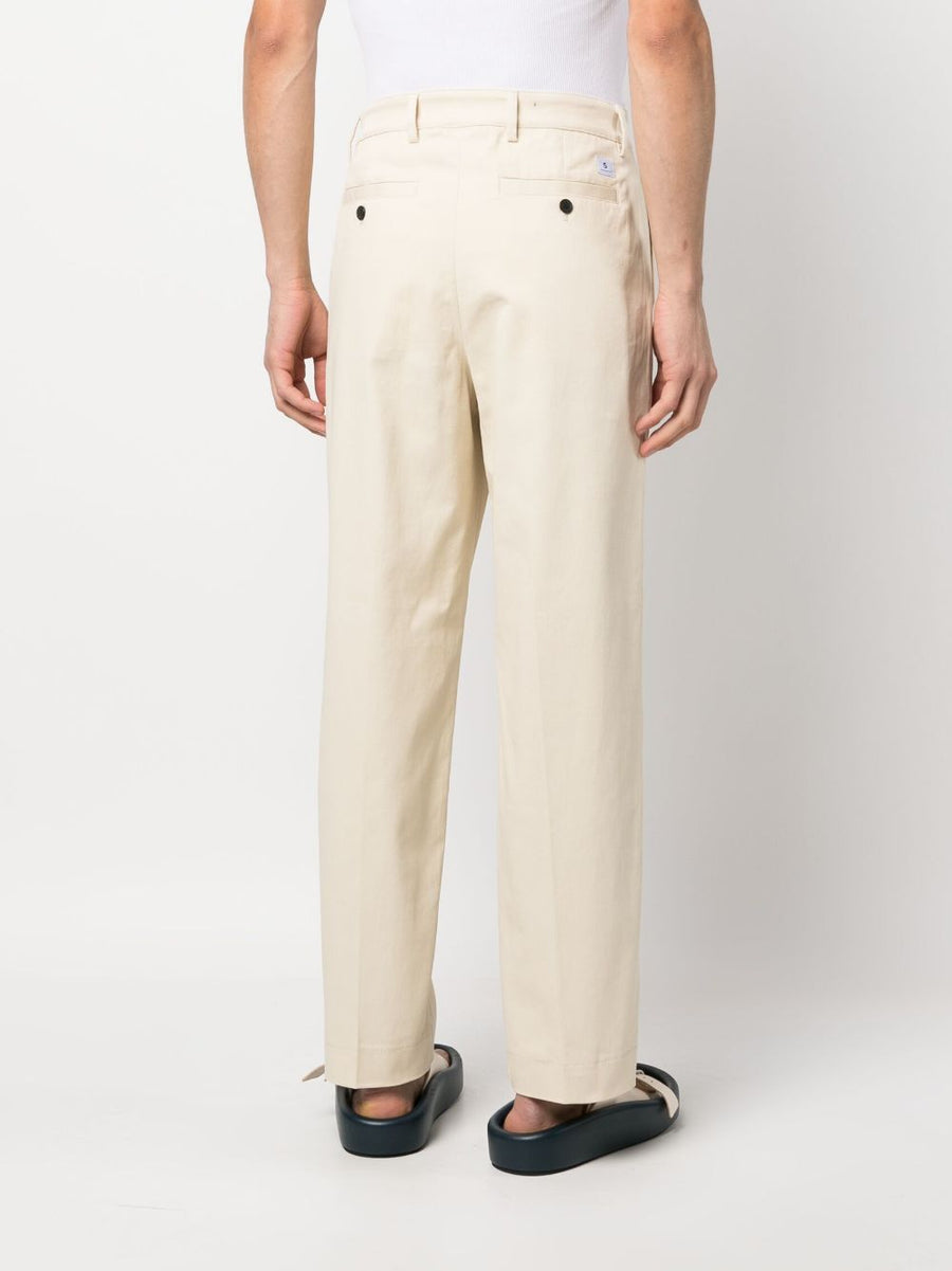 Department5 Men Wide Leg Trousers Sand Beige Cotton Blend Comfort Polished Everyday Wear