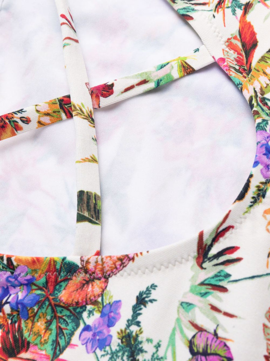 Anjuna Mara Multicolor Floral One Piece Swimsuit With Versatile Straps For Women
