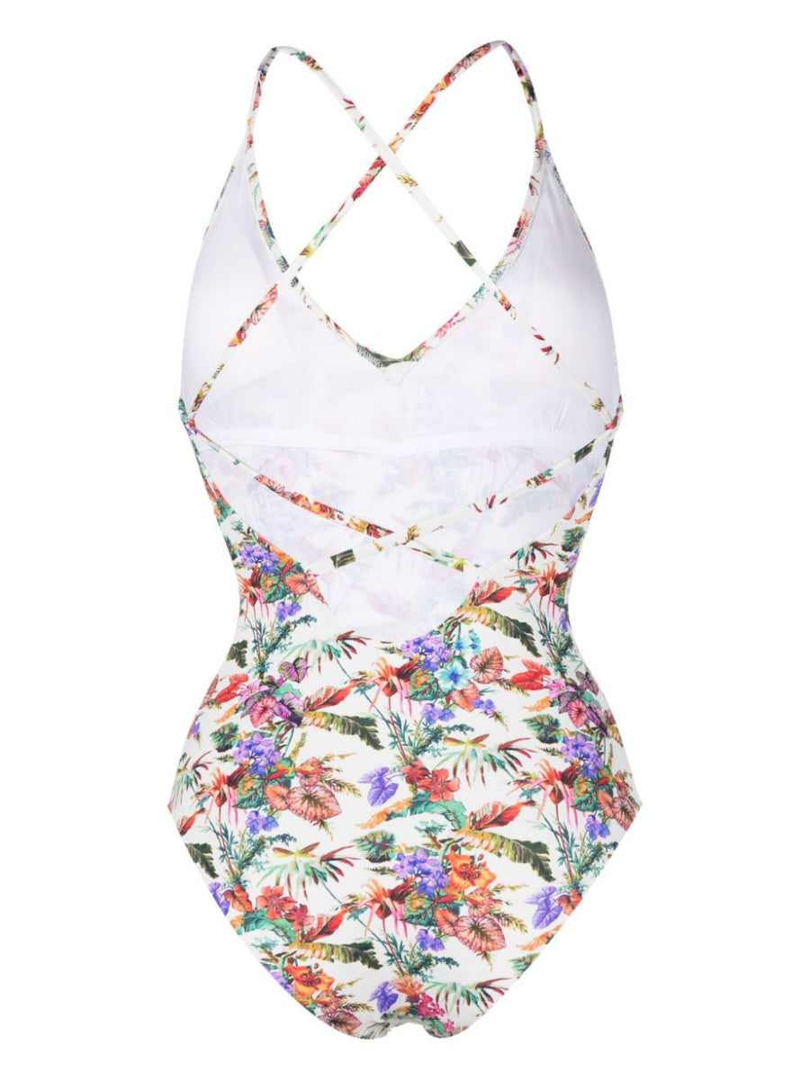 Anjuna Mara Multicolor Floral One Piece Swimsuit With Versatile Straps For Women