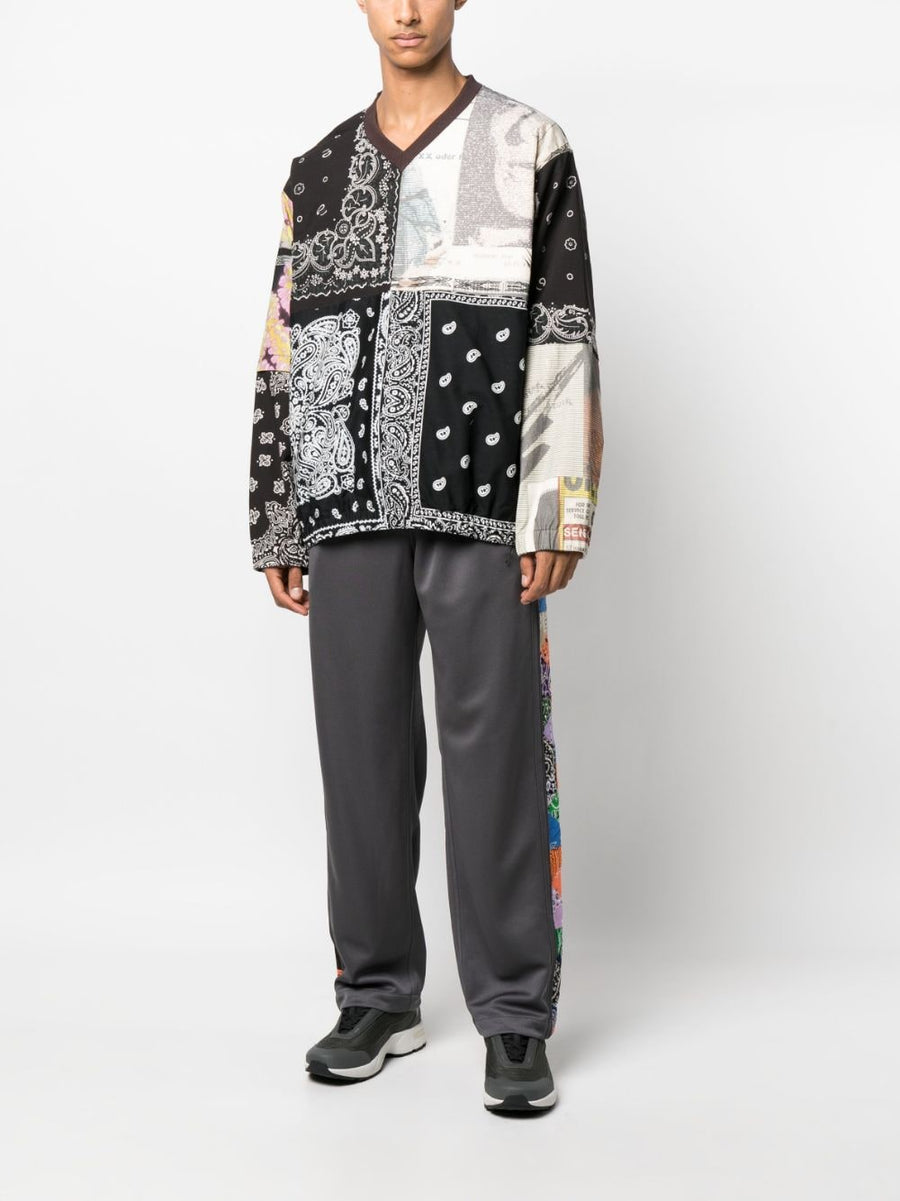 Childern Of The Discordance Bandana Print Sweatshirt For Men Patchwork Cotton Multicolor Streetwear Essential