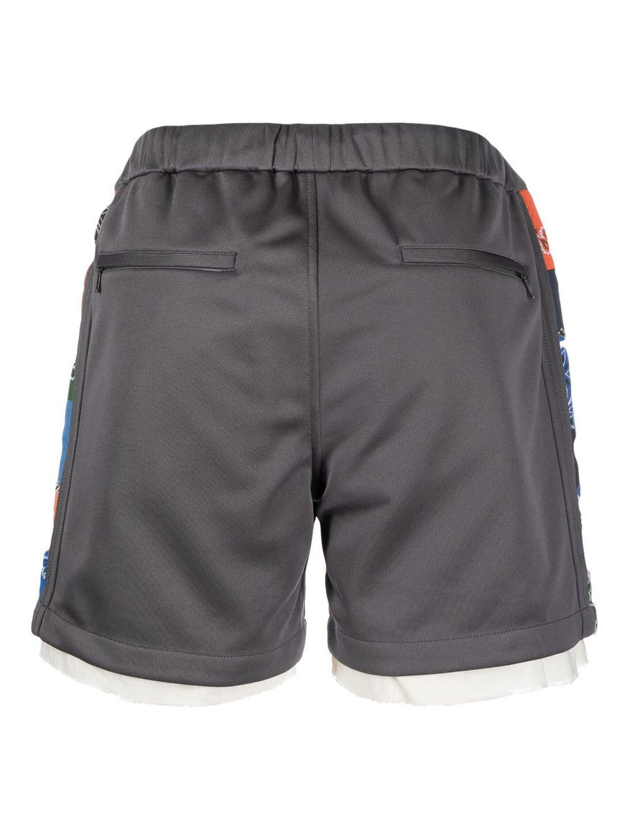 Childern Of The Discordance Bandana Print Shorts For Men Beluga Grey All Over Bandana Pattern With Drawstring Comfort