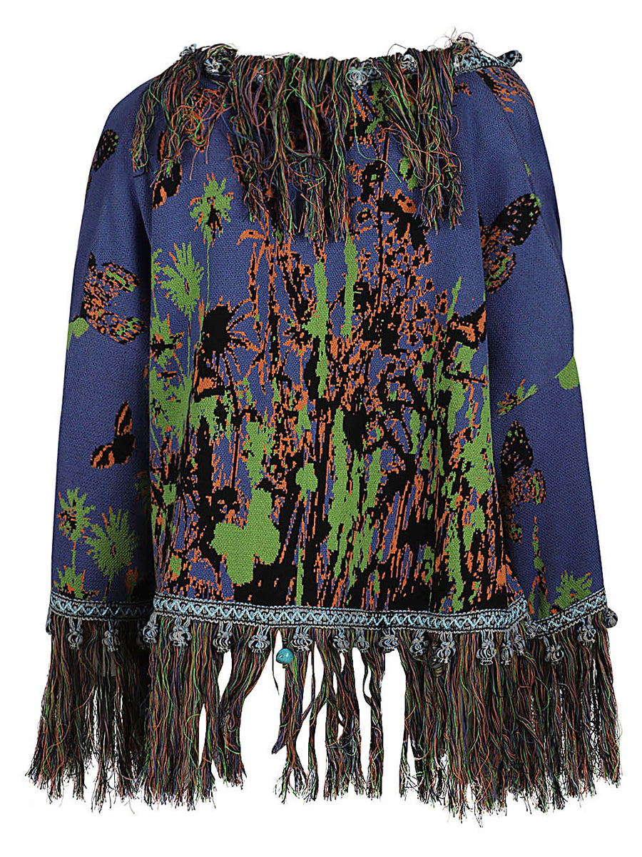 Clocloude Printed Cotton Cardigan For Women Lightweight Breathable Blue Topwear Versatile Essential