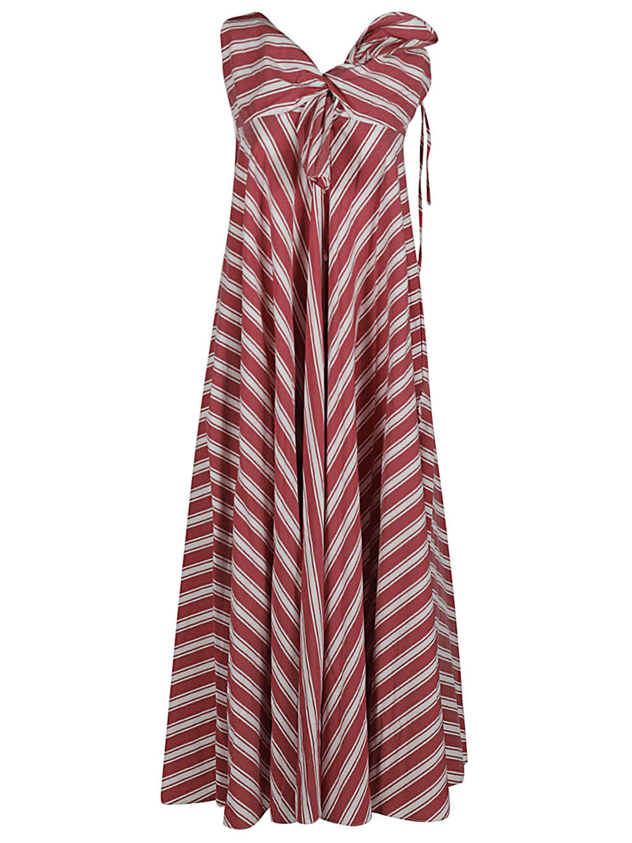 Lavi Cotton Blend Long Dress Red For Women Breathable Comfortable Everyday Style