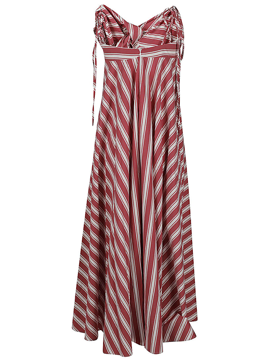 Lavi Cotton Blend Long Dress Red For Women Breathable Comfortable Everyday Style