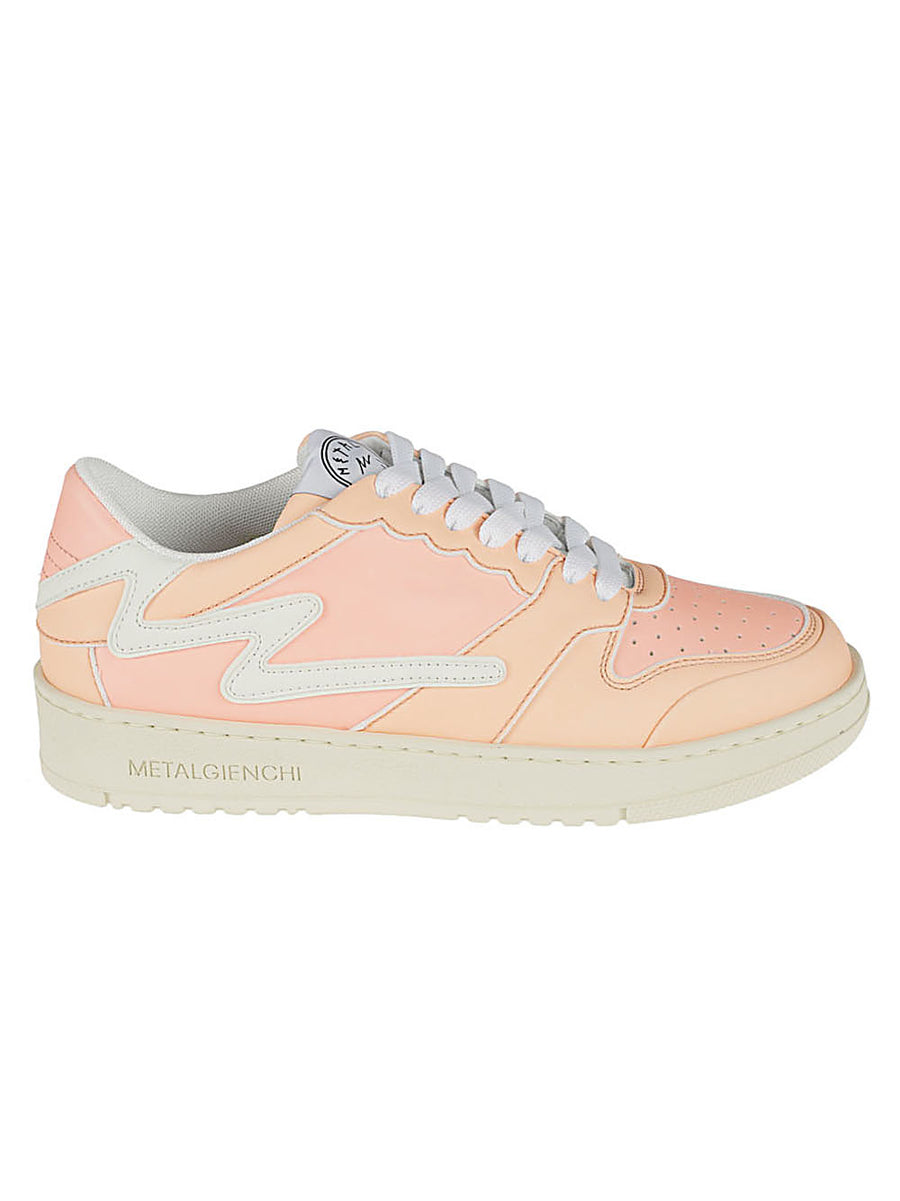 Metalgienchi ICX Low Leather Sneakers for Women Pink Calf Leather Upper Luxurious Everyday Dressy Casual