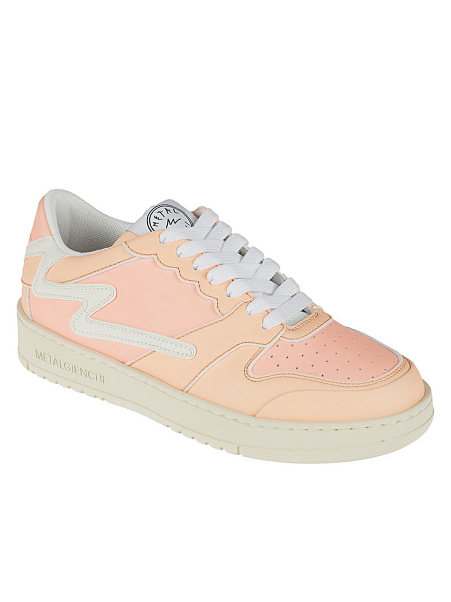 Metalgienchi ICX Low Leather Sneakers for Women Pink Calf Leather Upper Luxurious Everyday Dressy Casual