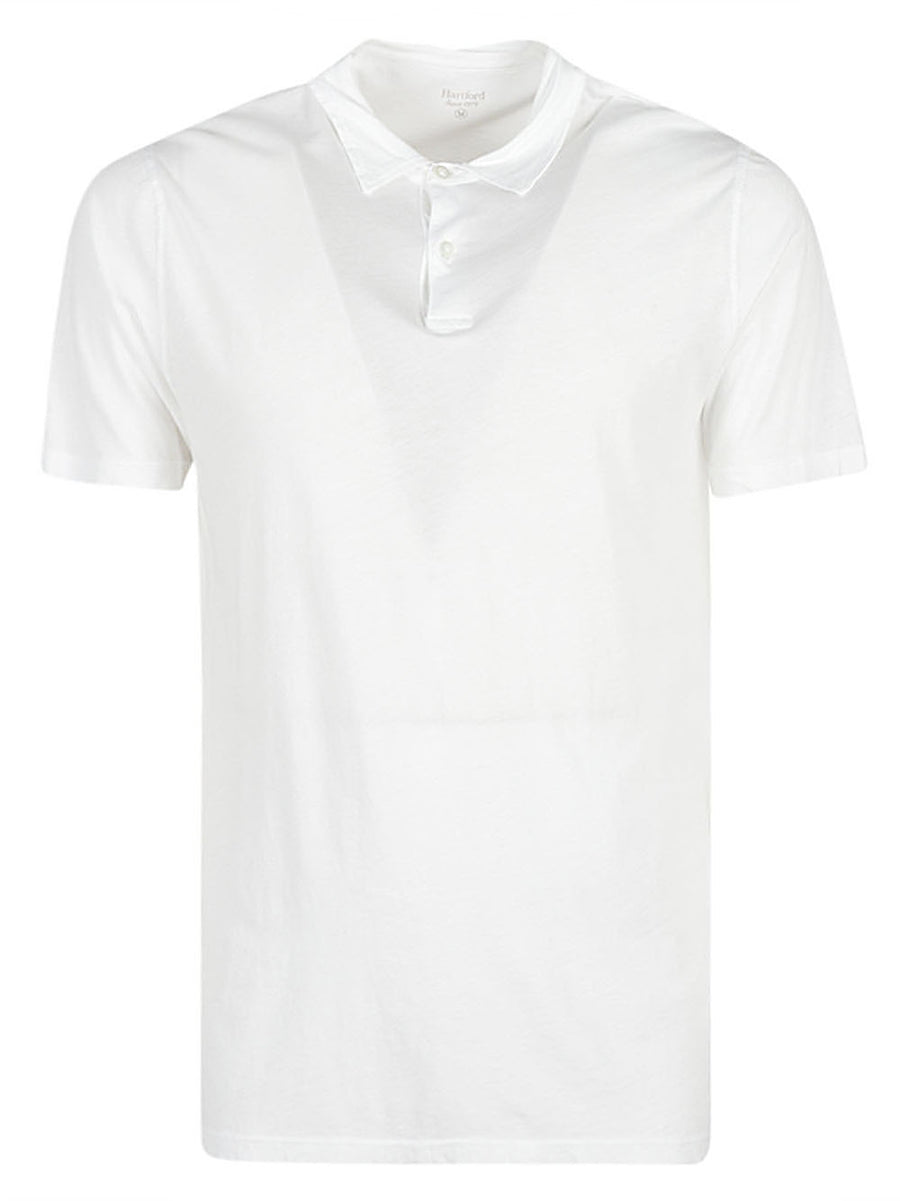 Hartford Cotton Polo Shirt For Men One Hundred Percent Cotton Breathable Comfort Classic White Polo
