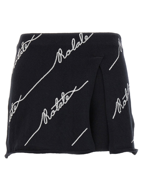 Rotate Birger Christensen Skort Sequin Logo Mini